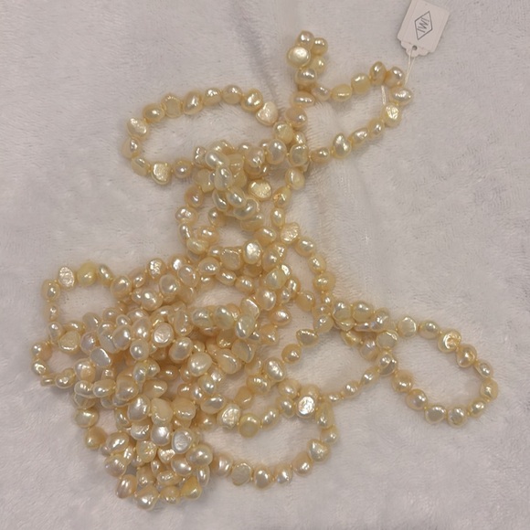 100”Baroque Freshwater Endless Strand of pearls-Color LEMON - Picture 10 of 11